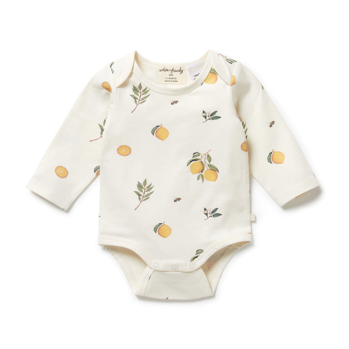 Wilson-and-Frenchy-Organic-Cotton-Envelope-Onesie-Lovely-Lemons-Front-Naked-Baby-Eco-Boutique