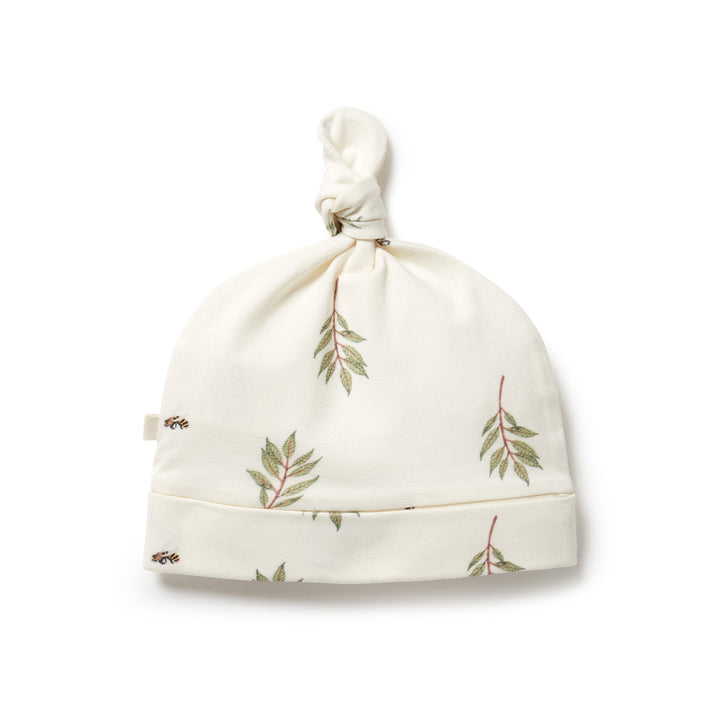 Wilson-and-Frenchy-Organic-Cotton-Knotted-Beanie-Busy-Bee-Back-View-Naked-Baby-Eco-Boutique