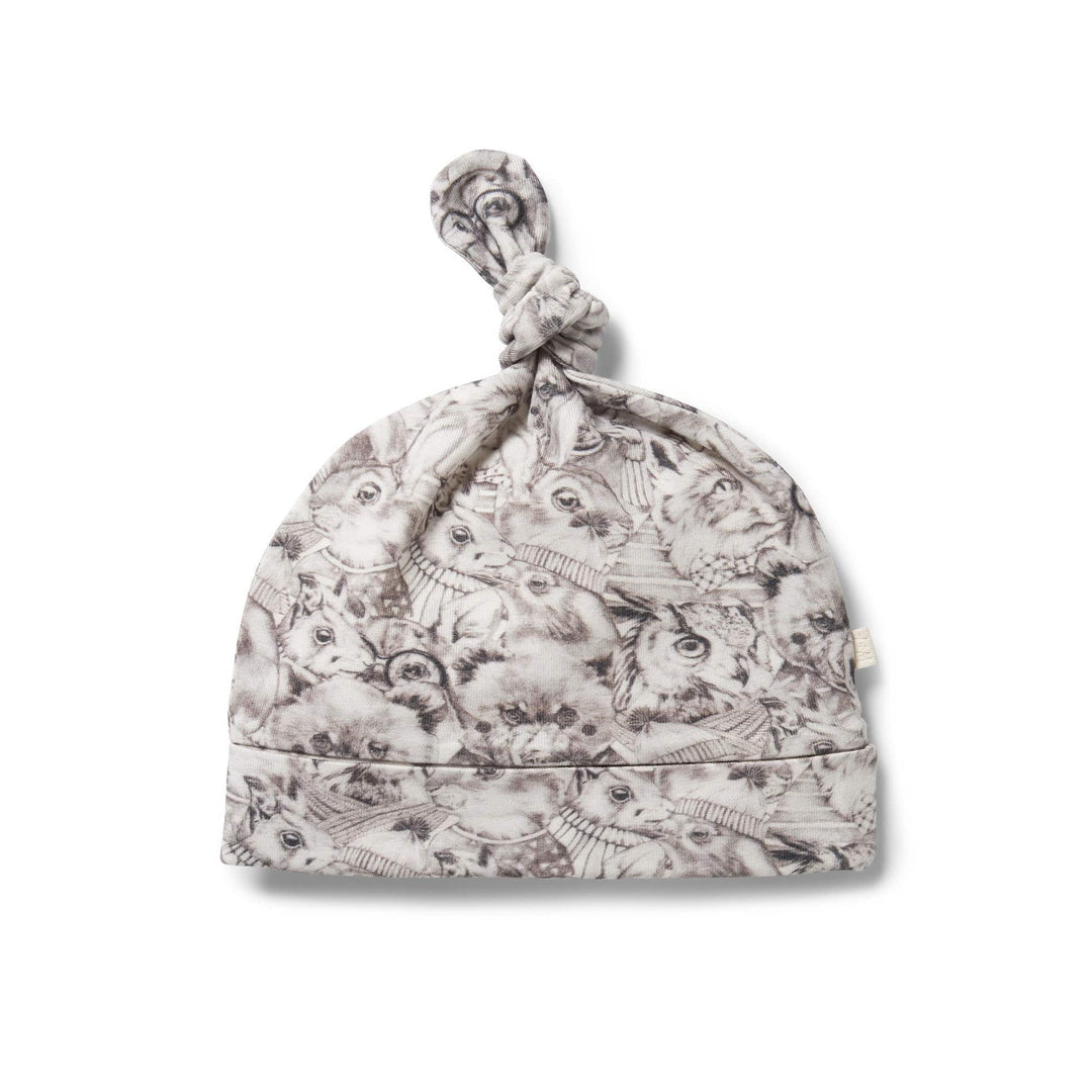 Wilson-and-Frenchy-Organic-Cotton-Knotted-Beanie-Forest-Animals-Naked-Baby-Eco-Boutique