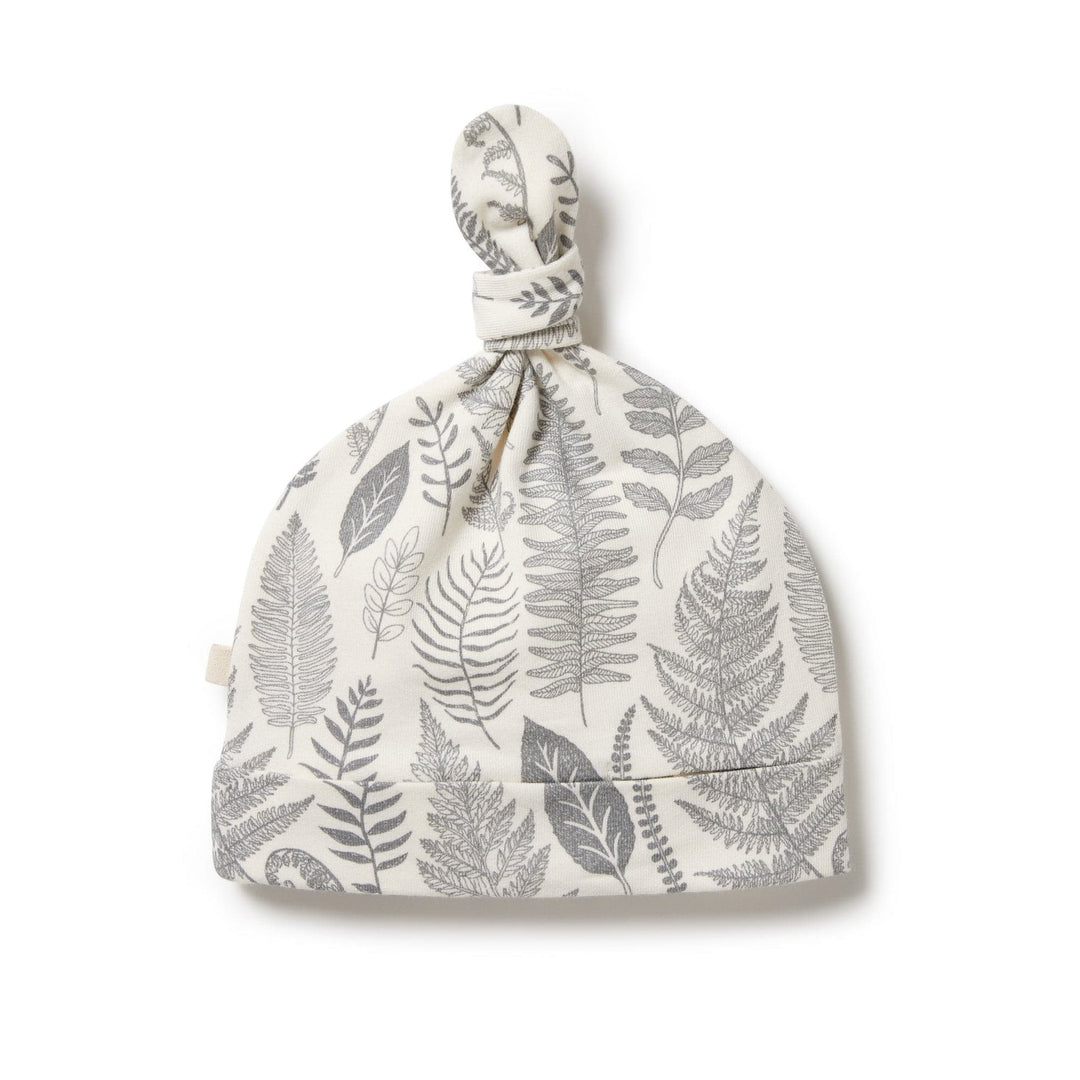 Wilson-and-Frenchy-Organic-Cotton-Knotted-Beanie-Hello-Fern-Back-View-Naked-Baby-Eco-Boutique