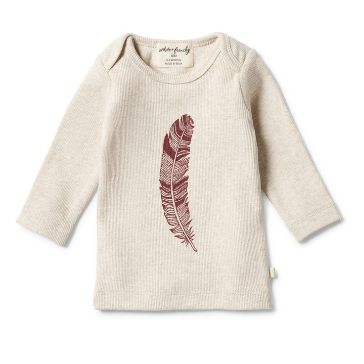 Falling Feathers / 0-3 Months Wilson & Frenchy Organic Rib Envelope Top (Multiple Variants) - Naked Baby Eco Boutique