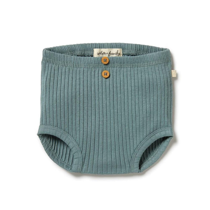 Pine Green / Newborn Wilson & Frenchy Organic Rib Nappy Pants (Multiple Variants) - Naked Baby Eco Boutique