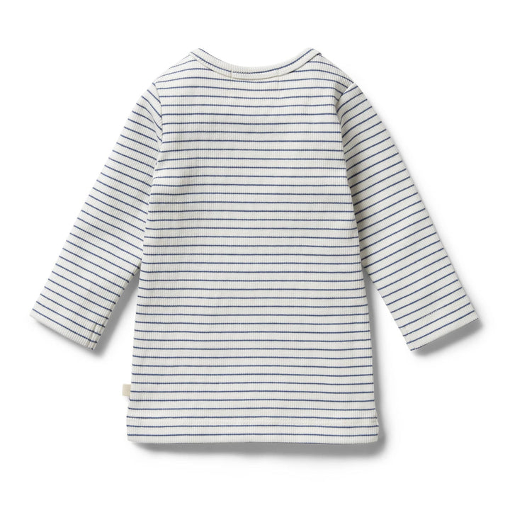 Wilson-and-Frenchy-Organic-Rib-Stripe-Top-Blue-Depths-Back-View-Naked-Baby-Eco-Boutique