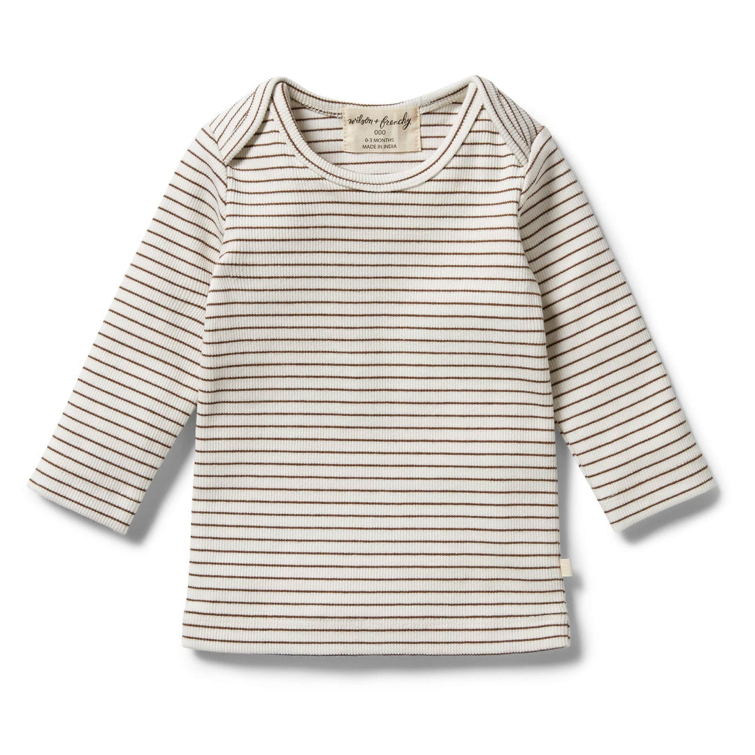 Blue Depths / 0-3 Months Wilson & Frenchy Organic Rib Stripe Top (Multiple Variants) - Naked Baby Eco Boutique