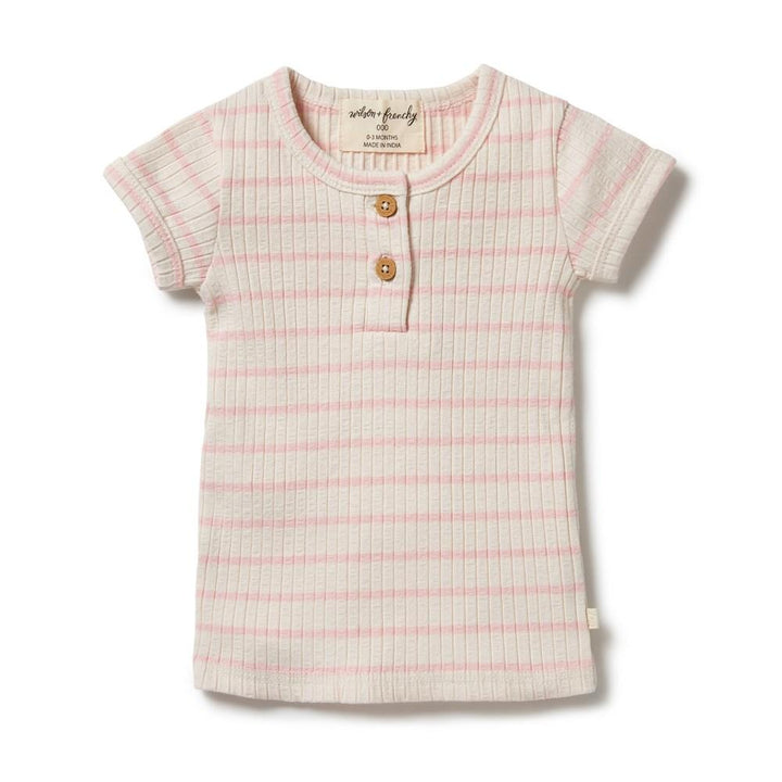 Pink Lemonade / 0-3 Months Wilson & Frenchy Organic Rib Stripe Top (Multiple Variants) - Naked Baby Eco Boutique