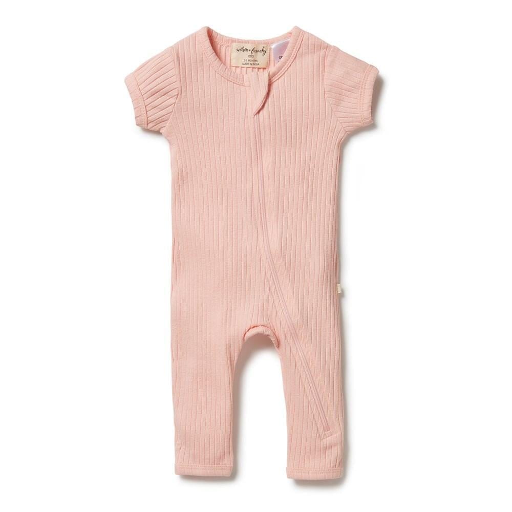 Blush / Newborn Wilson & Frenchy Organic Rib Zipsuit (Multiple Variants) - Naked Baby Eco Boutique