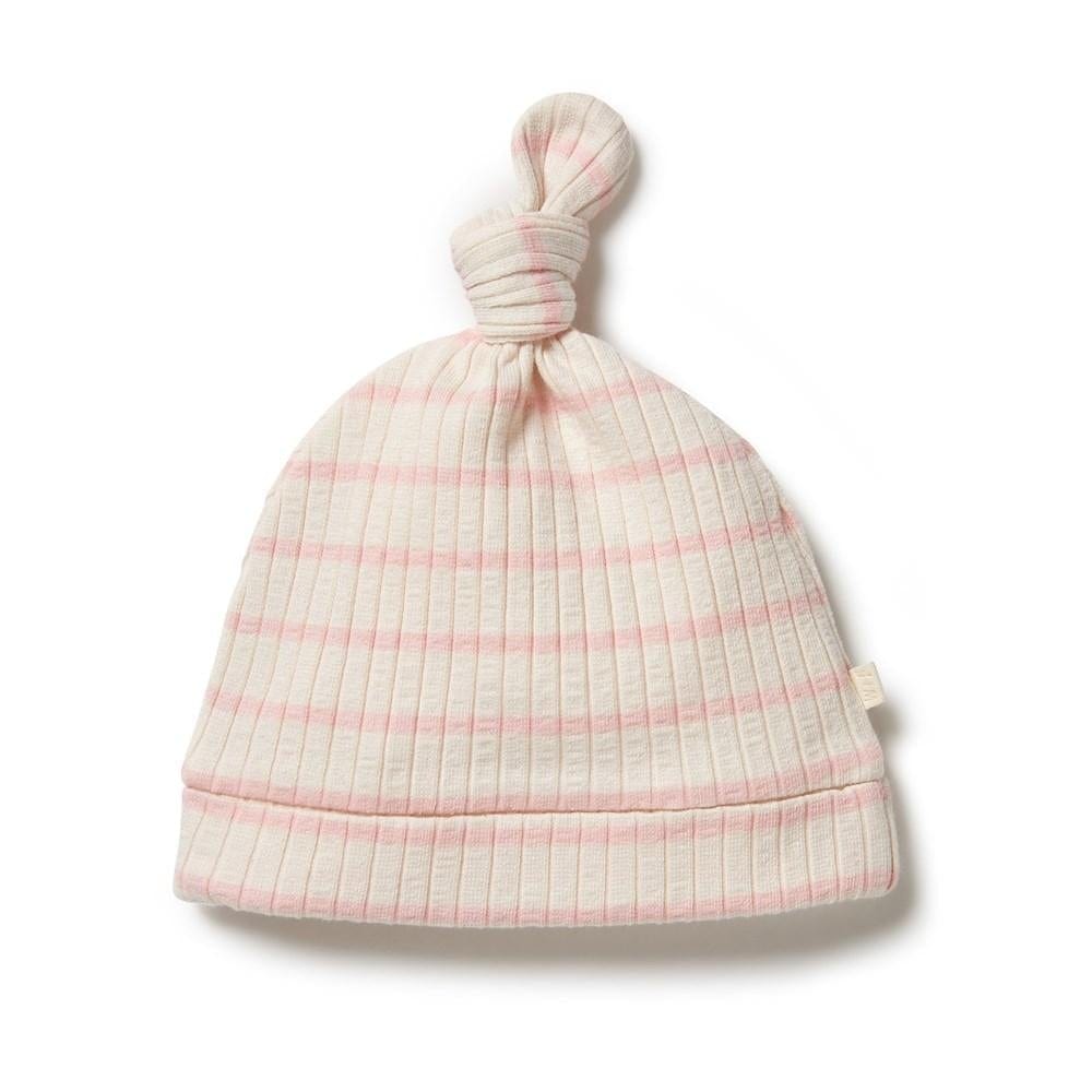 Pink Lemonade / Premmie Wilson & Frenchy Organic Stripe Rib Knotted Beanie (Multiple Variants) - Naked Baby Eco Boutique