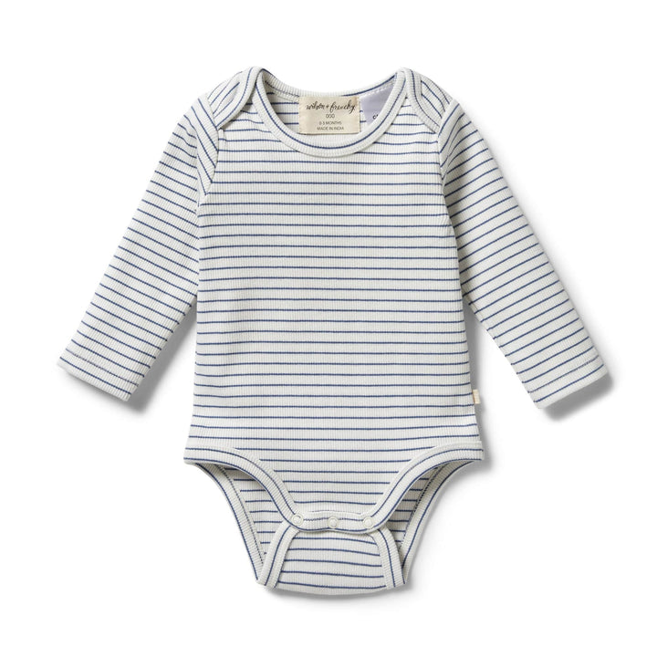 Wilson-and-Frenchy-Organic-Stripe-Rib-Onesie-Blue-Depths-Front-Naked-Baby-Eco-Boutique
