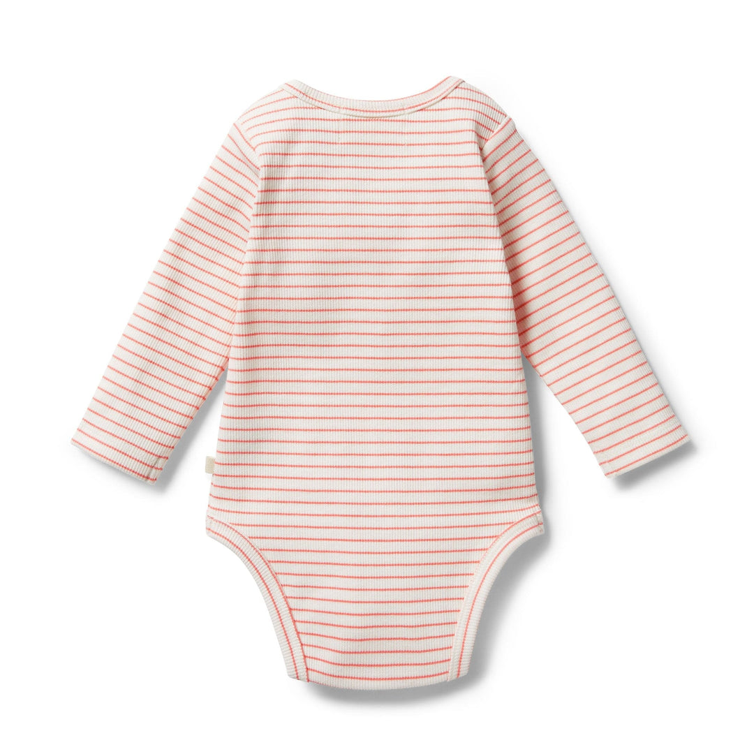 Wilson-and-Frenchy-Organic-Stripe-Rib-Onesie-Coral-Back-Naked-Baby-Eco-Boutique