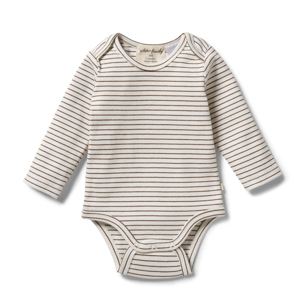 Wilson-and-Frenchy-Organic-Stripe-Rib-Onesie-Dijon-Front-Naked-Baby-Eco-Boutique