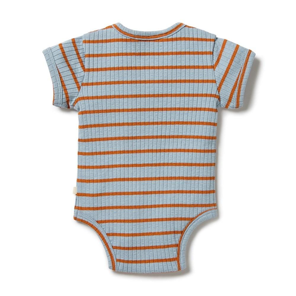 Wilson & Frenchy Organic Stripe Rib Onesie (Multiple Variants) - Naked Baby Eco Boutique