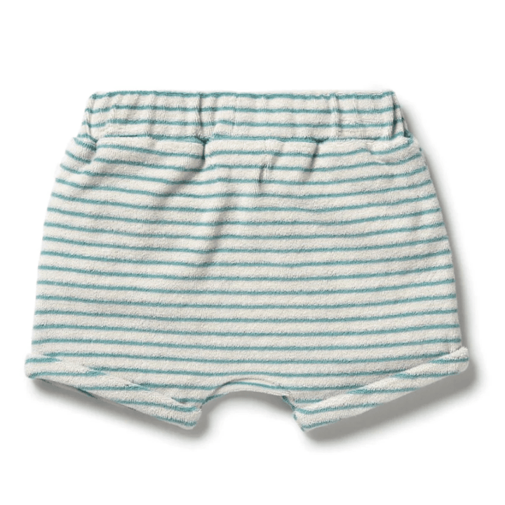 Wilson-and-Frenchy-Organic-Terry-Slouch-Shorts-Mineral-Blue-Stripe-Back-Naked-Baby-Eco-Boutique