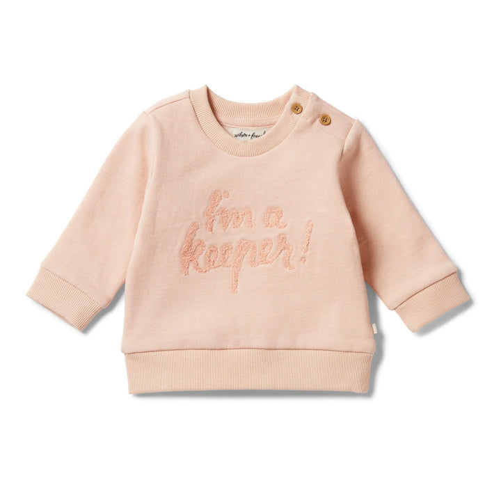 Cameo Rose / 0-3 Months Wilson & Frenchy Organic Terry Sweat Shirt (Multiple Variants) - Naked Baby Eco Boutique