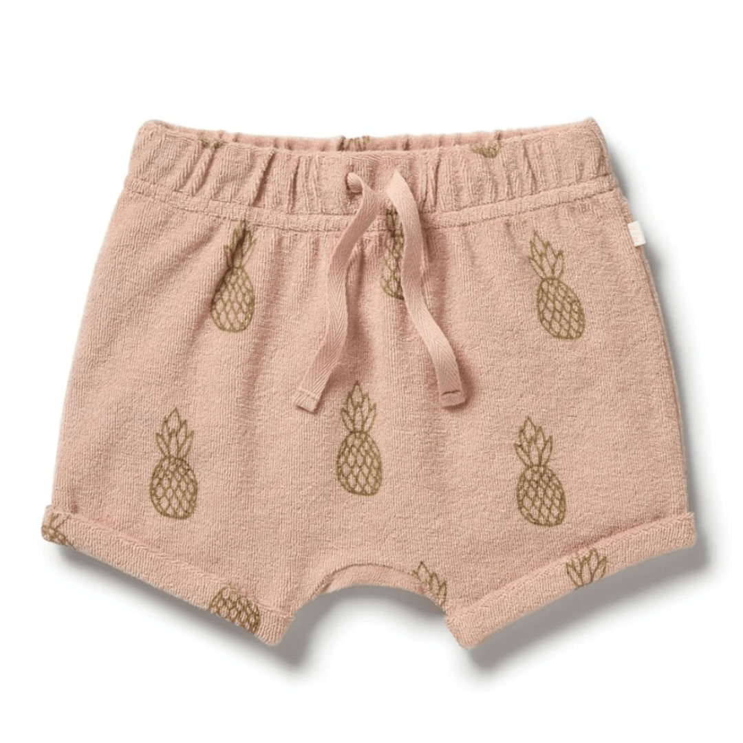 Wilson-and-Frenchy-Organic-Terry-Tie-Front-Shorts-Pineapple-Naked-Baby-Eco-Boutique