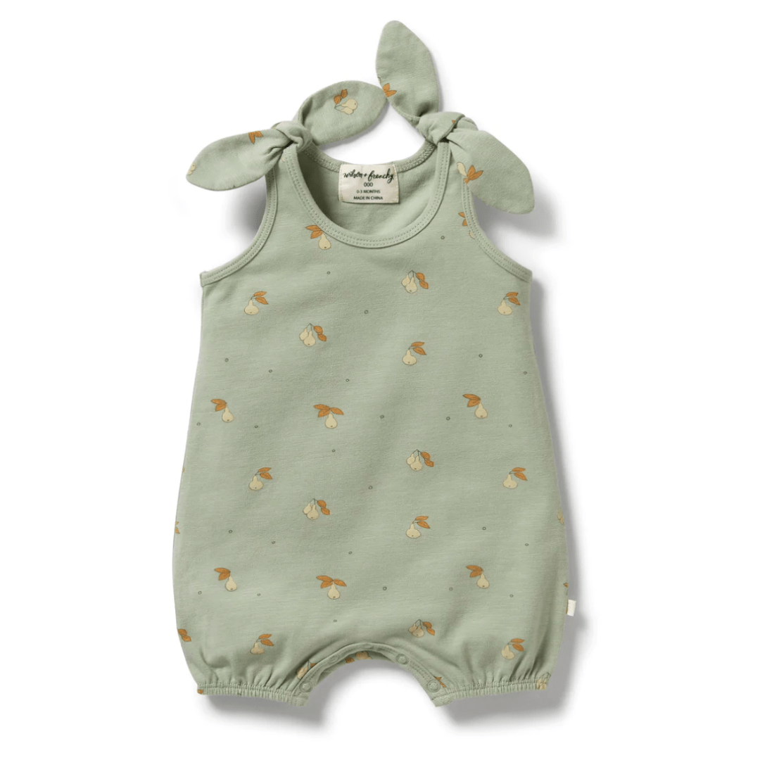 Wilson & Frenchy Organic Tie Playsuit (Multiple Variants) - Naked Baby Eco Boutique