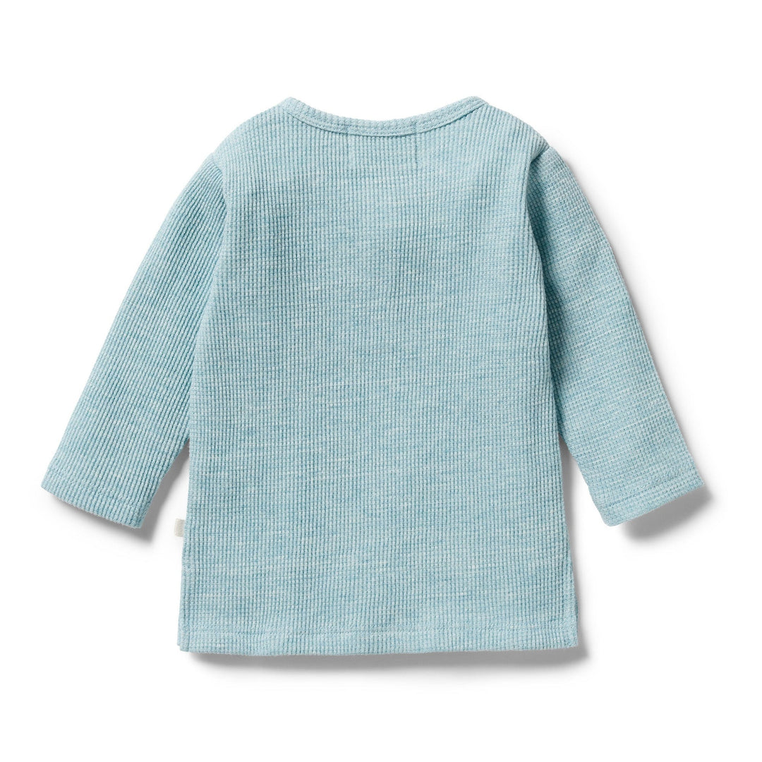 Wilson-and-Frenchy-Organic-Waffle-Henley-Top-Mint-Fleck-Back-View-Naked-Baby-Eco-Boutique