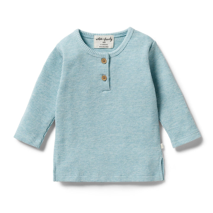 Wilson-and-Frenchy-Organic-Waffle-Henley-Top-Mint-Fleck-Naked-Baby-Eco-Boutique