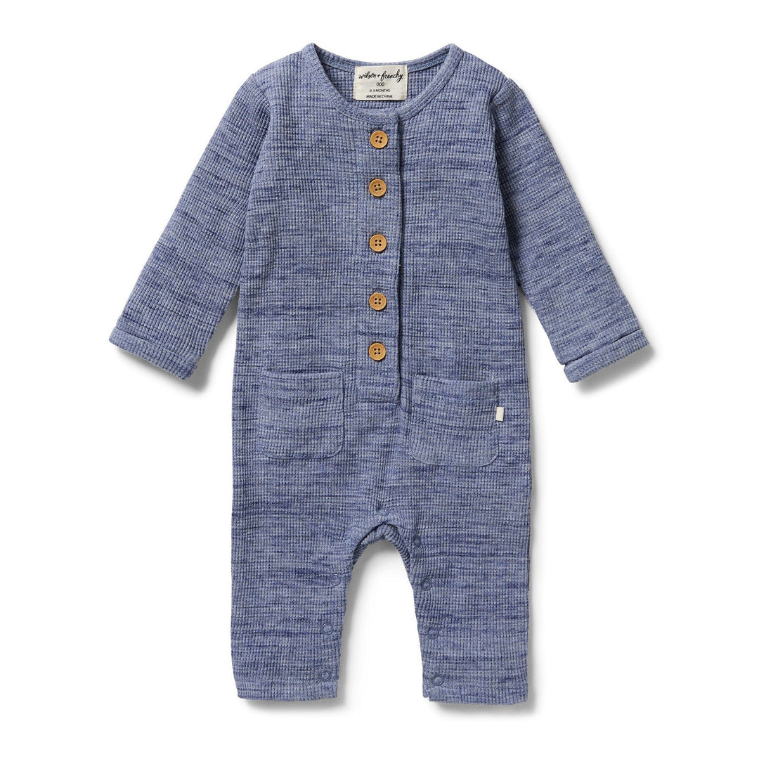 Wilson-and-Frenchy-Organic-Waffle-Slough-Growsuit-Blue-Fleck-Naked-Baby-Eco-Boutique