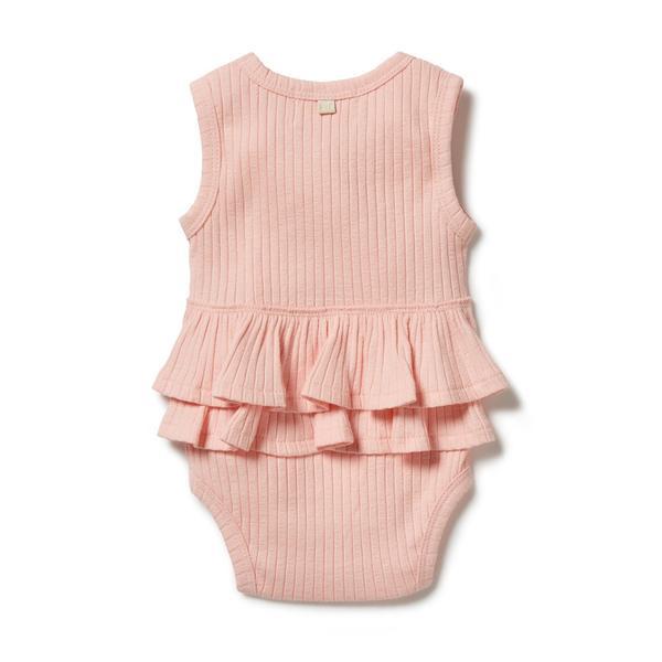 Blush / 0-3 Months Wilson & Frenchy Organic Rib Ruffle Onesie (Multiple Variants) - Naked Baby Eco Boutique