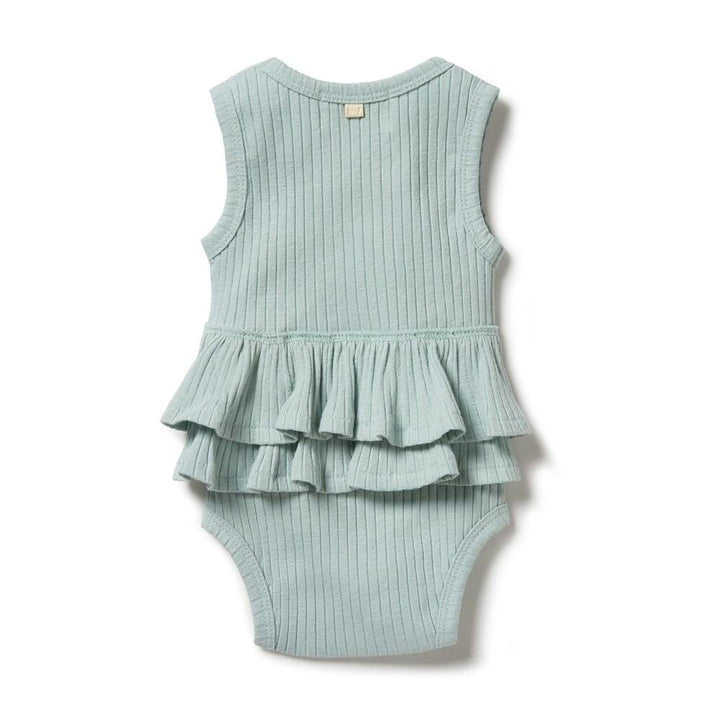 Pistachio / 0-3 Months Wilson & Frenchy Organic Rib Ruffle Onesie (Multiple Variants) - Naked Baby Eco Boutique