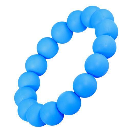 Sky Blue Bambeado Silicone Round Bead Bracelet - Naked Baby Eco Boutique