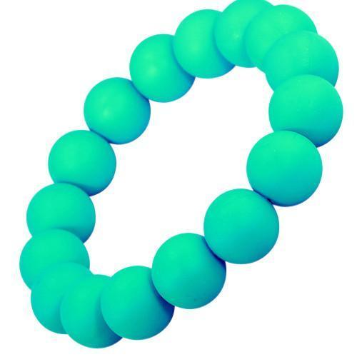 Turquoise Bambeado Silicone Round Bead Bracelet - Naked Baby Eco Boutique