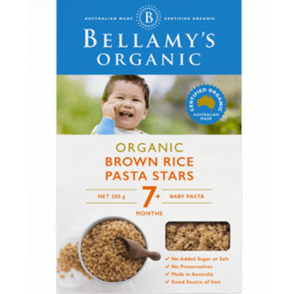 Bellamy's Organic Brown Rice Pasta Stars - Naked Baby Eco Boutique