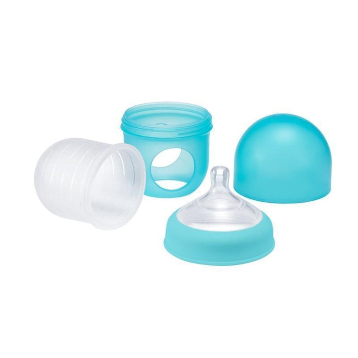 4 oz / Blue/Green Boon NURSH Silicone Baby Bottle - 3-Pack - Naked Baby Eco Boutique
