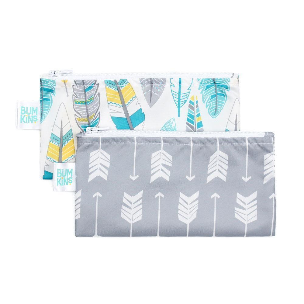Feathers/Arrow Bumkins Small Reusable Snack Bags (2-Pack) - Multiple Styles - Naked Baby Eco Boutique