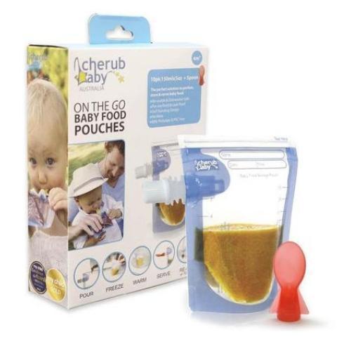 Cherub Baby On the Go Reusable Baby Food Pouches - 10 Pack - Naked Baby Eco Boutique