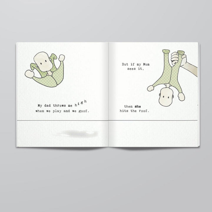 An "Dads Are So Awesome" book by Onemum Books with a picture of a baby.