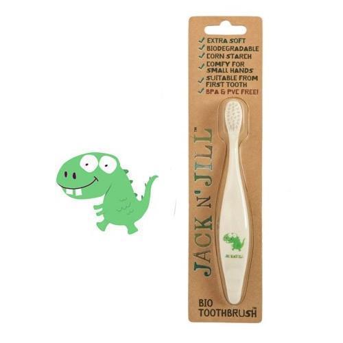 Green Dino Jack N' Jill Biodegradable Toothbrush (Multiple Variants) - Naked Baby Eco Boutique