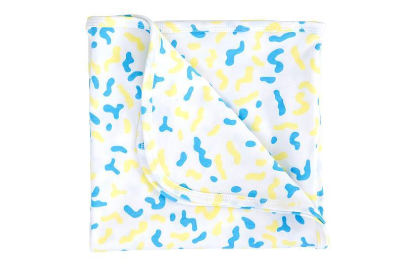 Cerulean Blue & Lemon Yellow Kitty & Sparrow Salinas Blanket - Naked Baby Eco Boutique