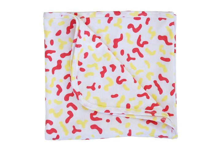 Coral Red & Lemon Yellow Kitty & Sparrow Salinas Blanket - Naked Baby Eco Boutique
