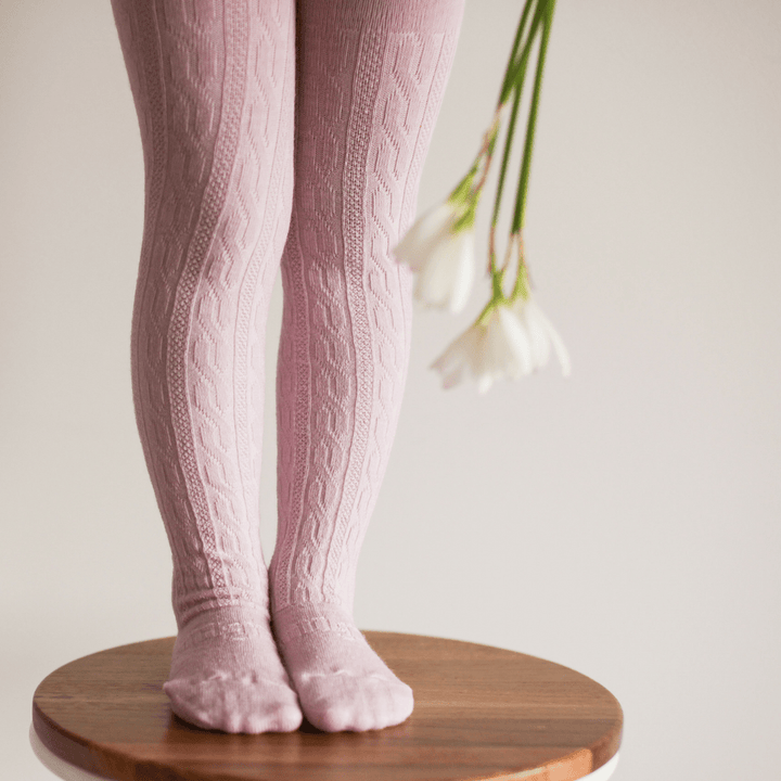 Ballerina Cable (Pink) / Newborn-6 Months Lamington Merino Tights (Multiple Variants) - Naked Baby Eco Boutique