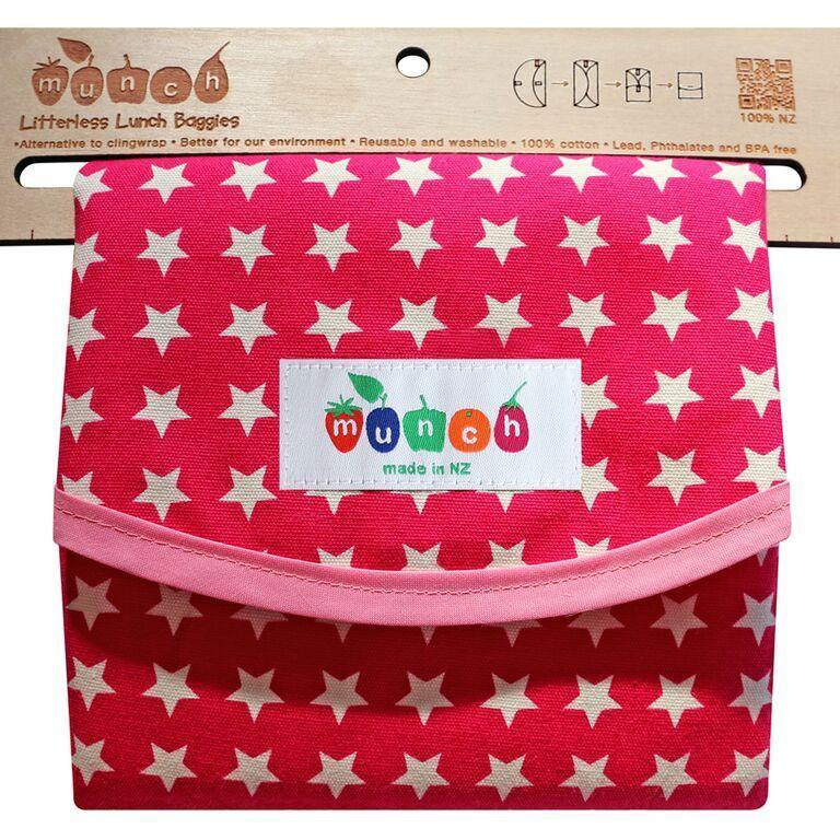 Pink Stars Munch Reusable Lunch Bags - Naked Baby Eco Boutique