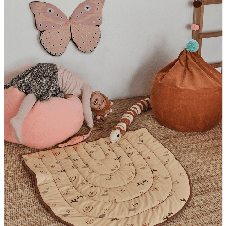 OYOY-Mini-Organic-Cotton-Quilted-Raibow-Blanket-as-a-Decorative-Rug-Naked-Baby-Eco-Boutique