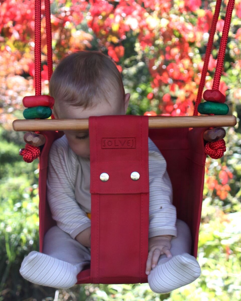 Solvej Baby & Toddler Swing - Pohutukawa Red - Naked Baby Eco Boutique