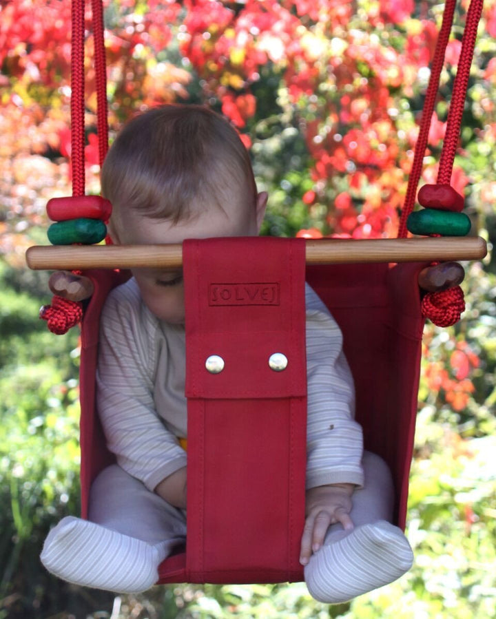 Solvej Baby & Toddler Swing - Pohutukawa Red - Naked Baby Eco Boutique