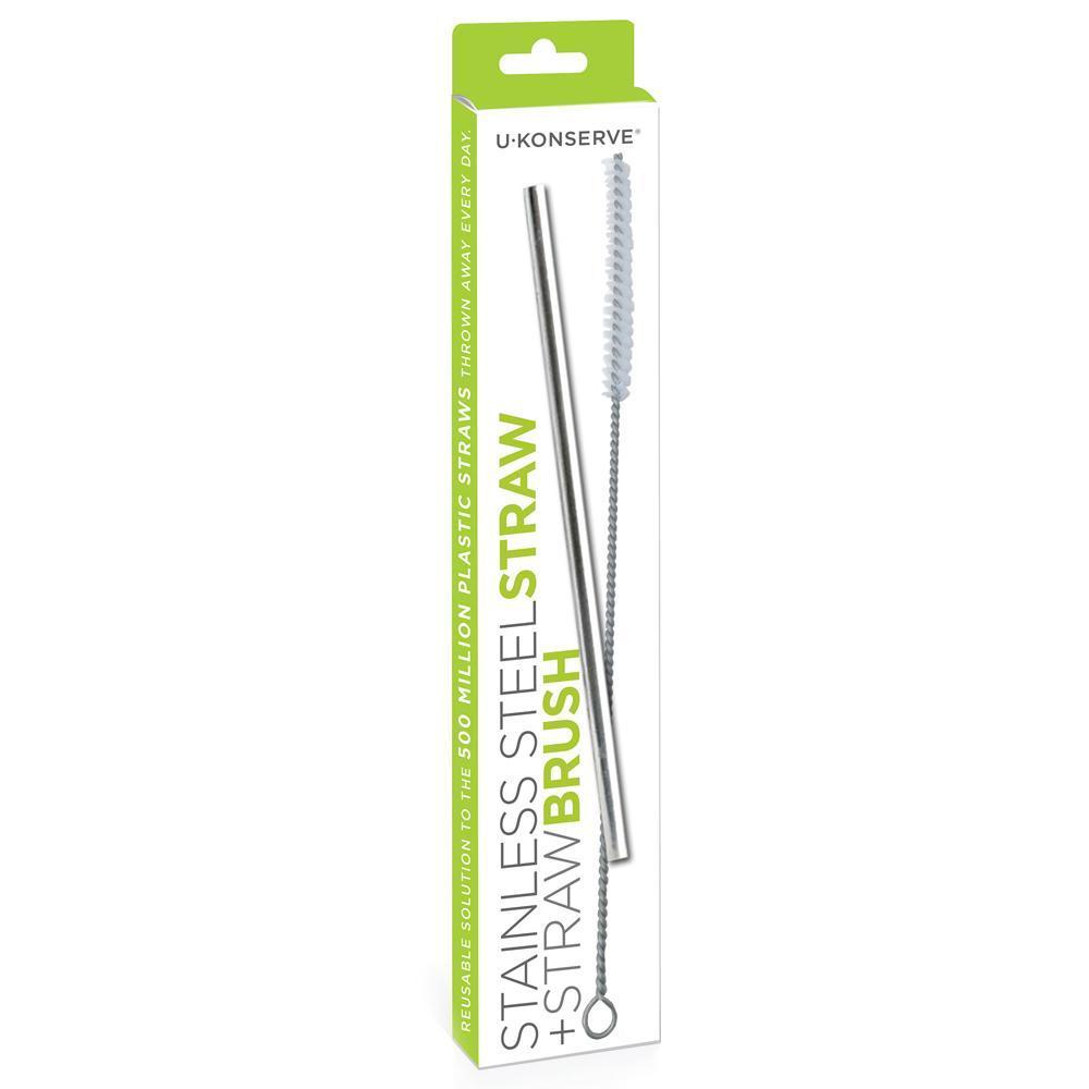 1 Straw + 1 Brush U-Konserve Reusable Stainless Steel Straws (Multiple Variants) - Naked Baby Eco Boutique
